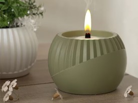 Molde silicona florero redondo medio rayado liso